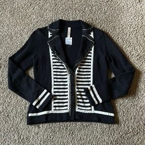 black and white cardigan